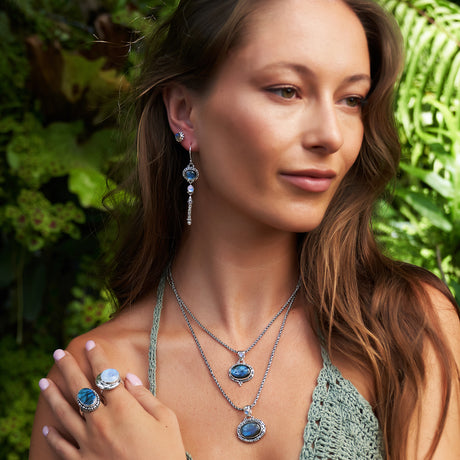 Sterling Silver Labradorite & Rainbow Moonstone Jewelry