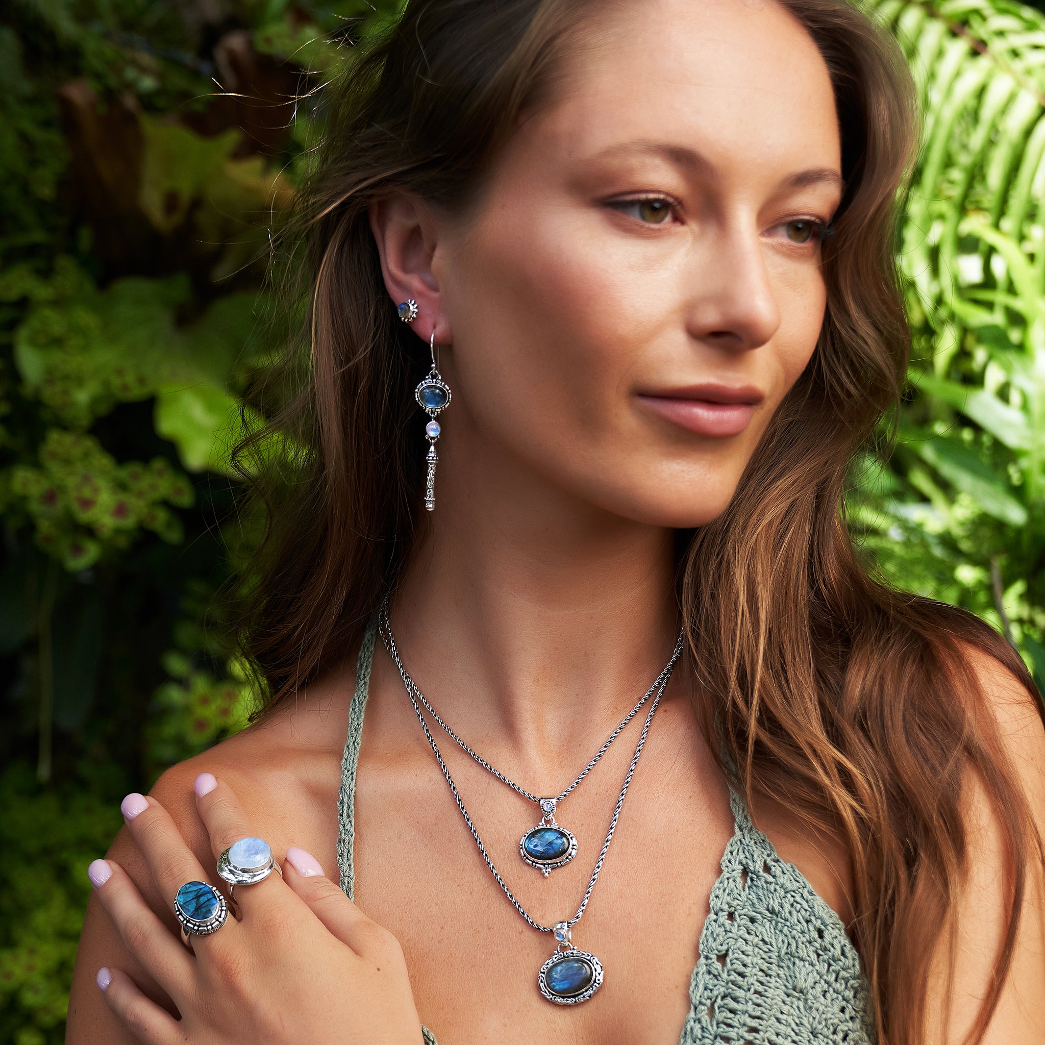 Sterling Silver Labradorite & Rainbow Moonstone Jewelry