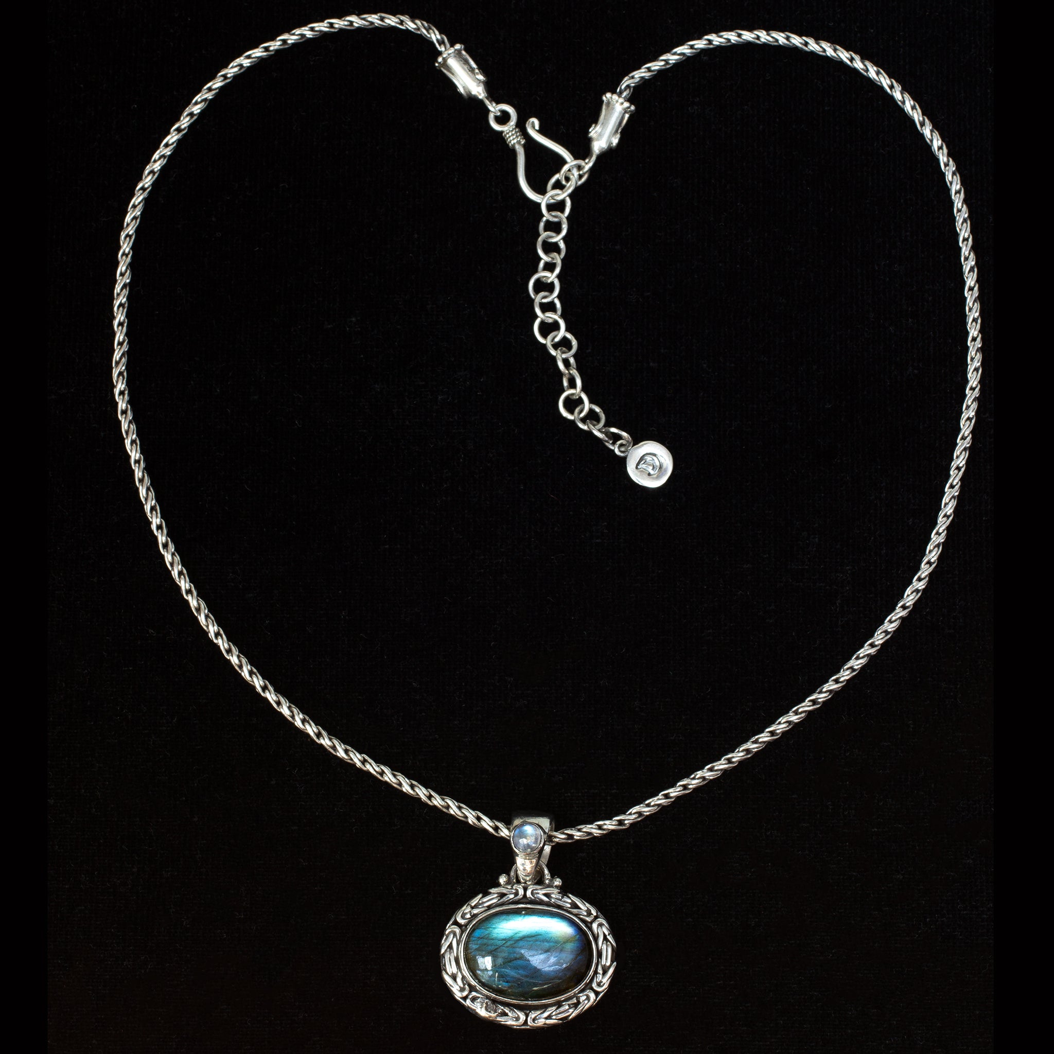 Sterling Silver Labradorite & Rainbow Moonstone Necklace