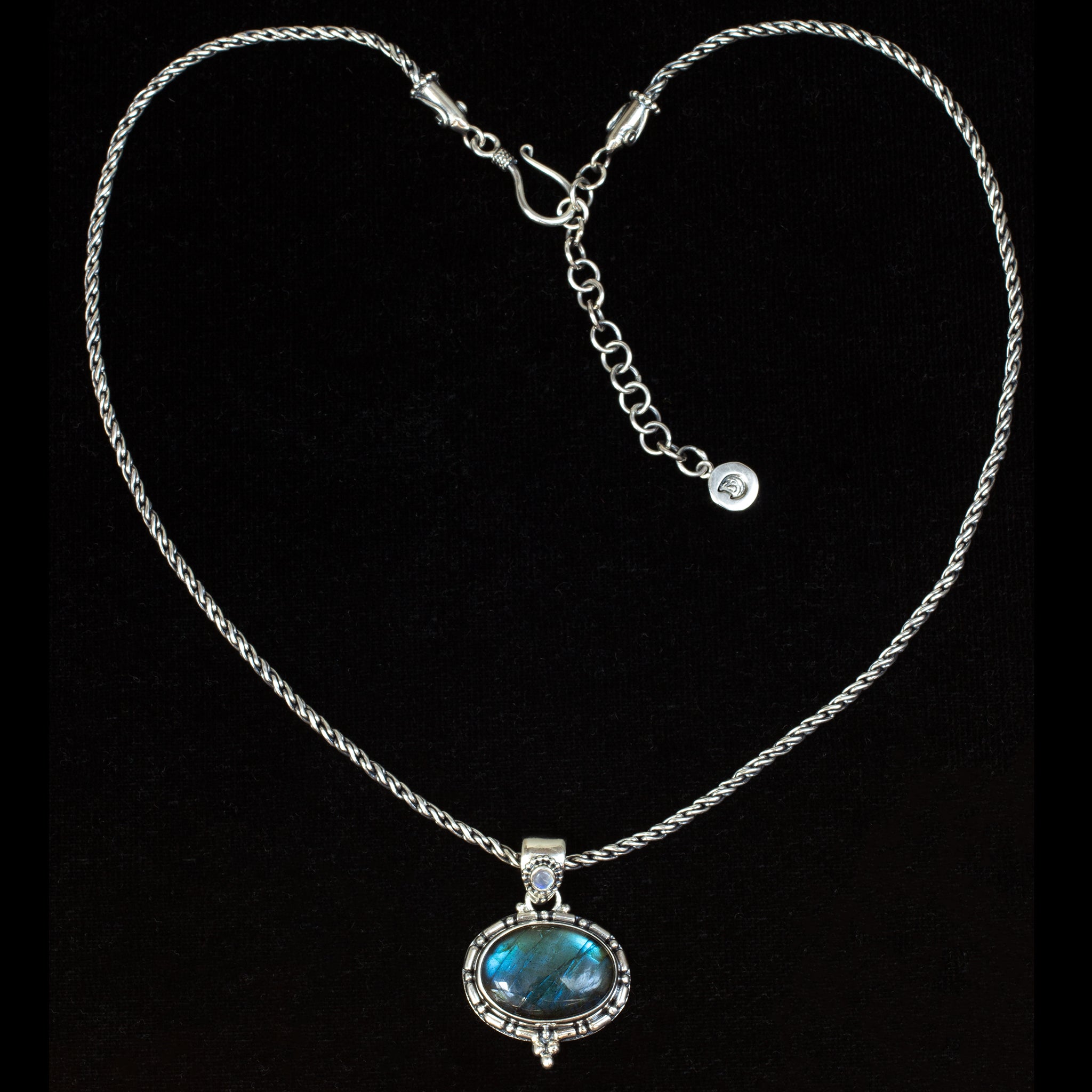 Sterling Silver Labradorite & Rainbow Moonstone Necklace