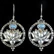 Sterling Silver Rainbow Moonstone Lotus Earrings