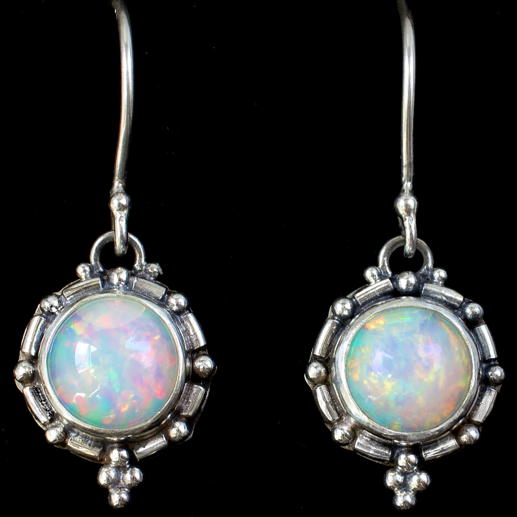 Sterling Silver Fire Opal Earrings