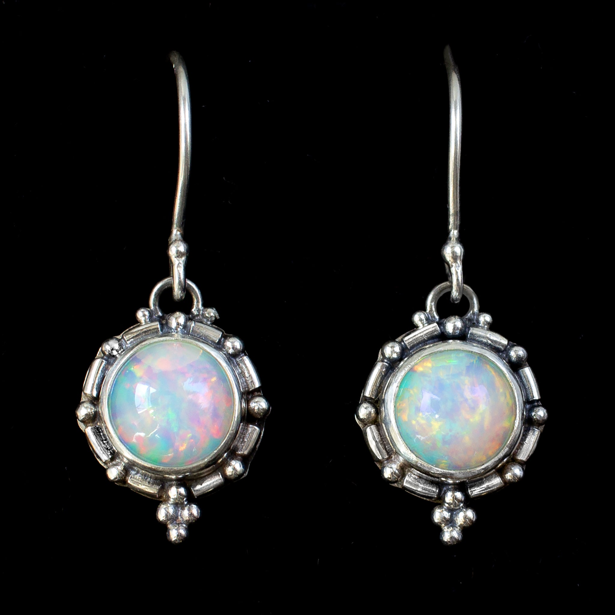 Sterling Silver Fire Opal Earrings