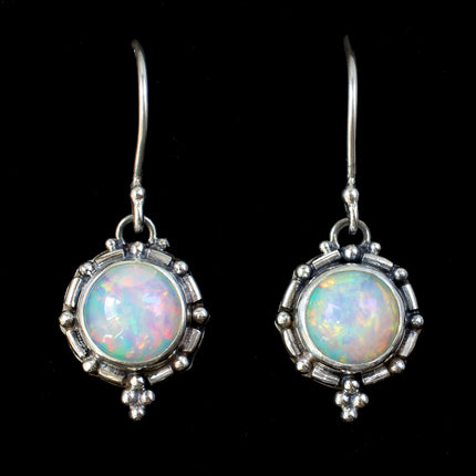 Sterling Silver Fire Opal Earrings