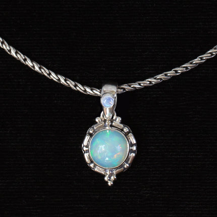 Sterling Silver Opal & Moonstone Necklace