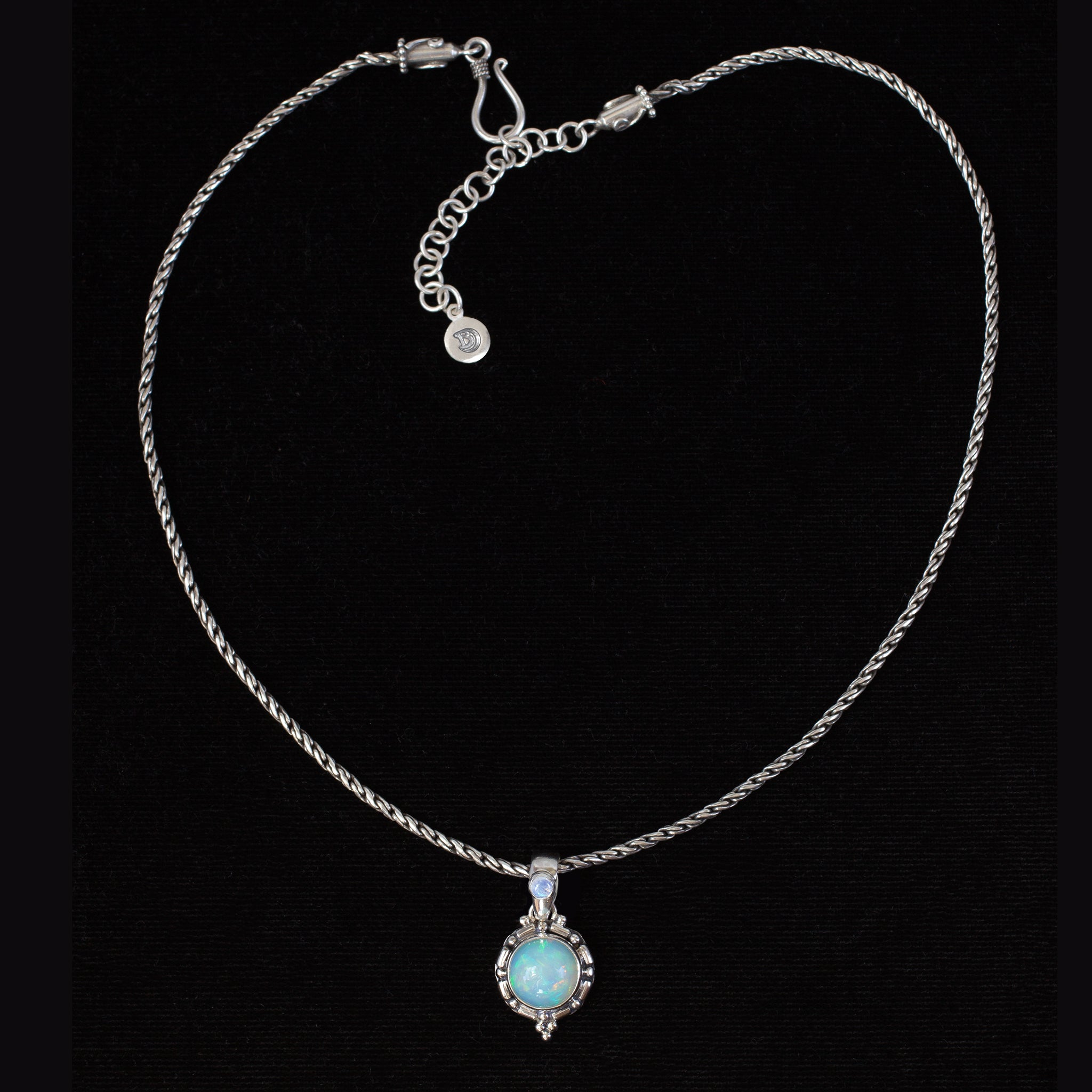 Sterling Silver Opal & Moonstone Necklace