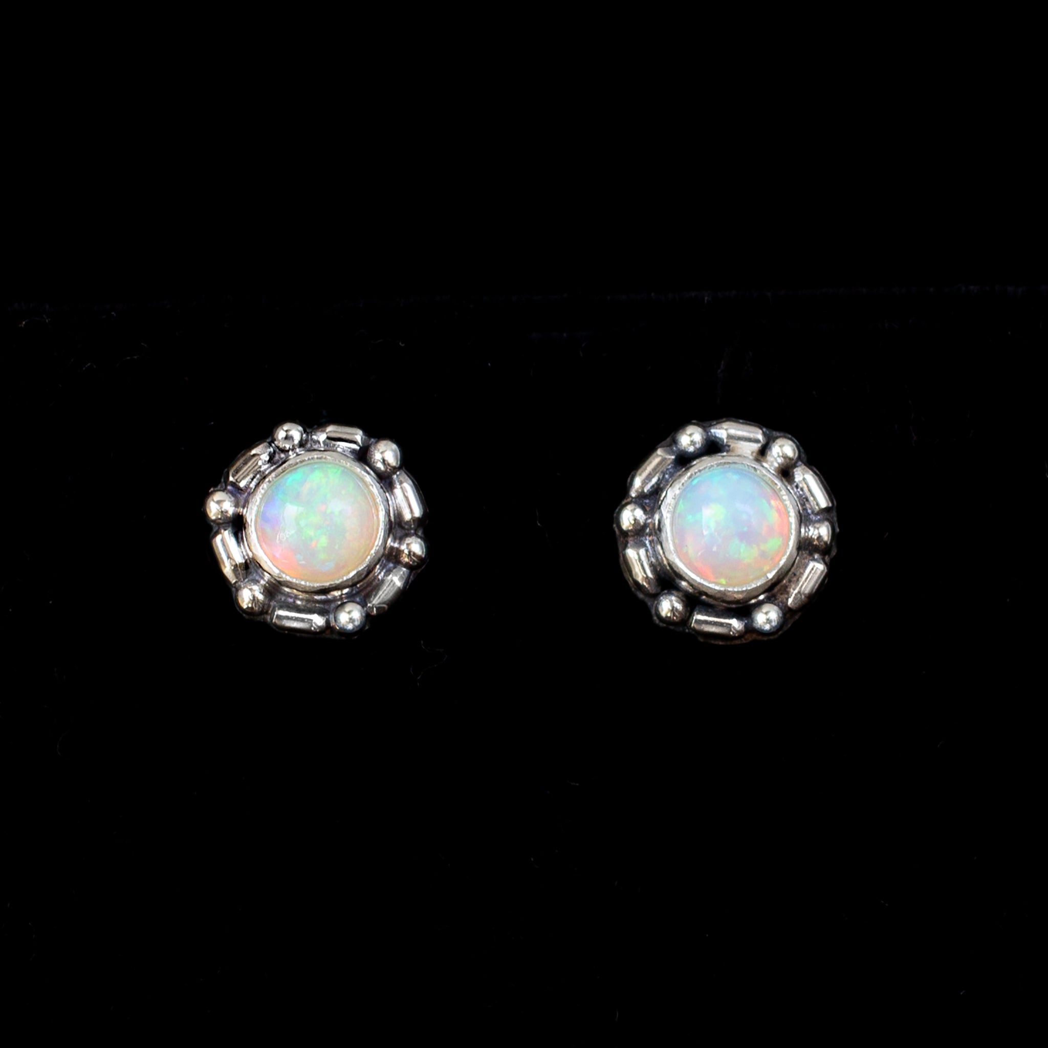 Sterling Silver Opal Studs
