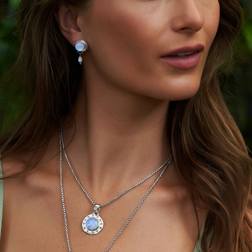 Sterling Silver Rainbow Moonstone Zodiac Jewelry