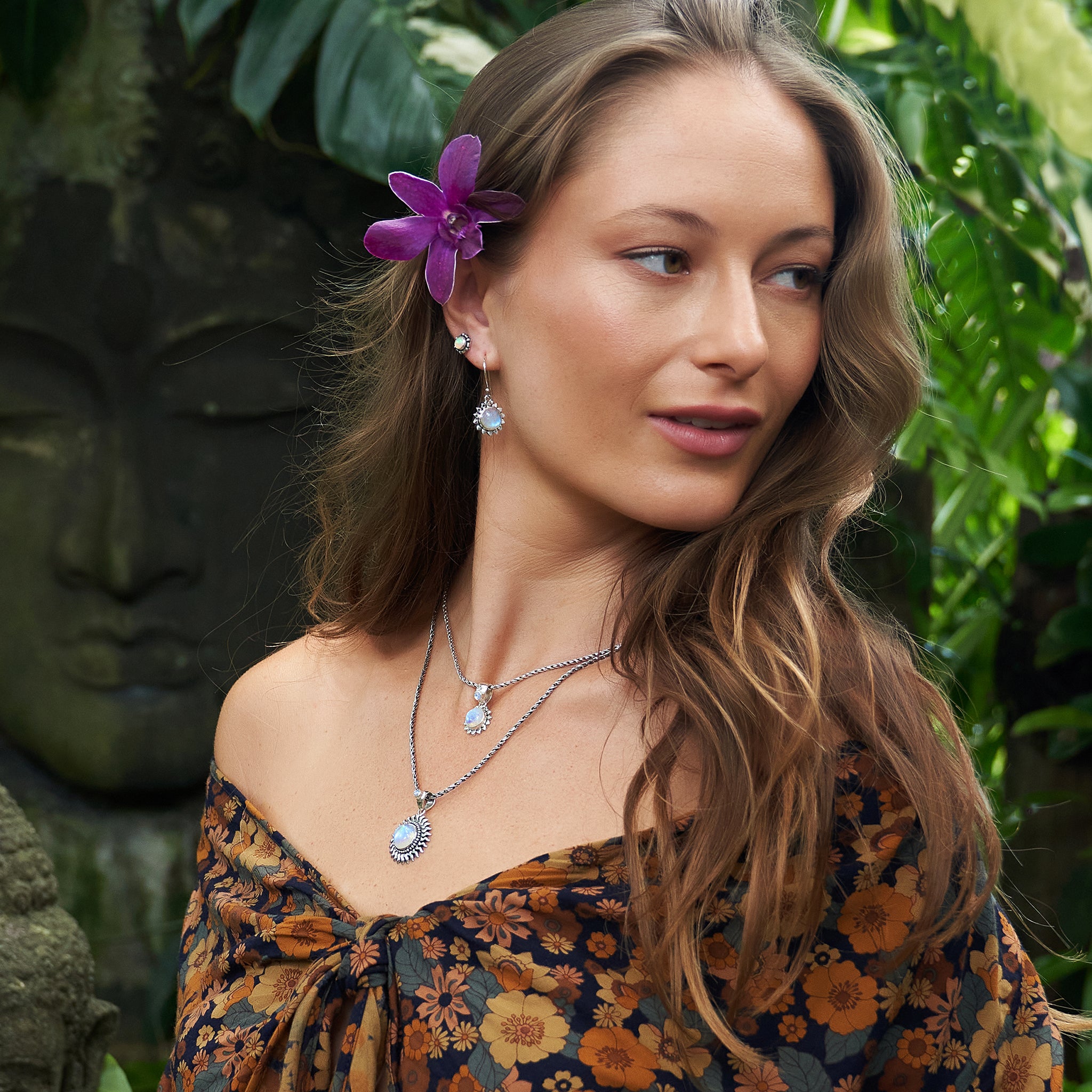 Sterling Silver Rainbow Moonstone Celestial Jewelry