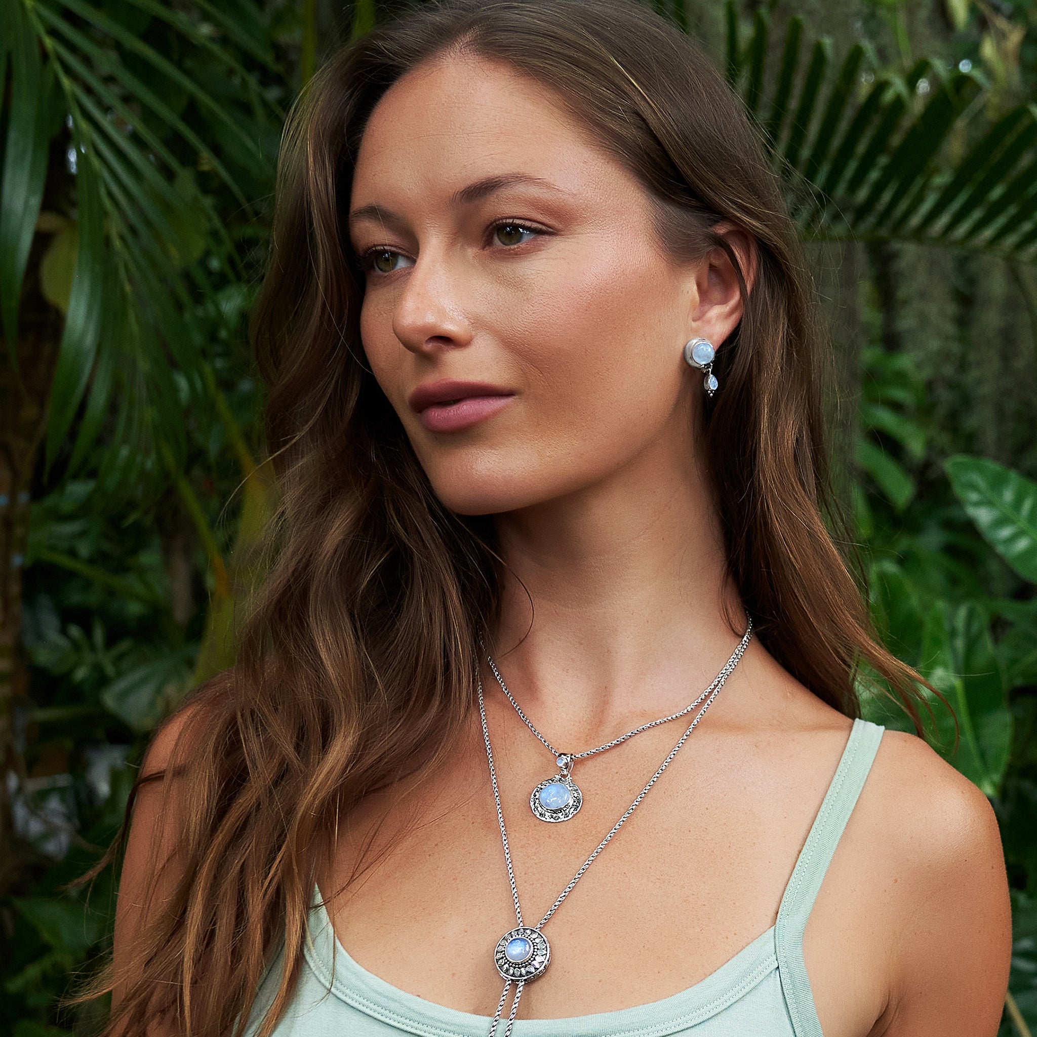 Sterling Silver Rainbow Moonstone Celestial Jewelry