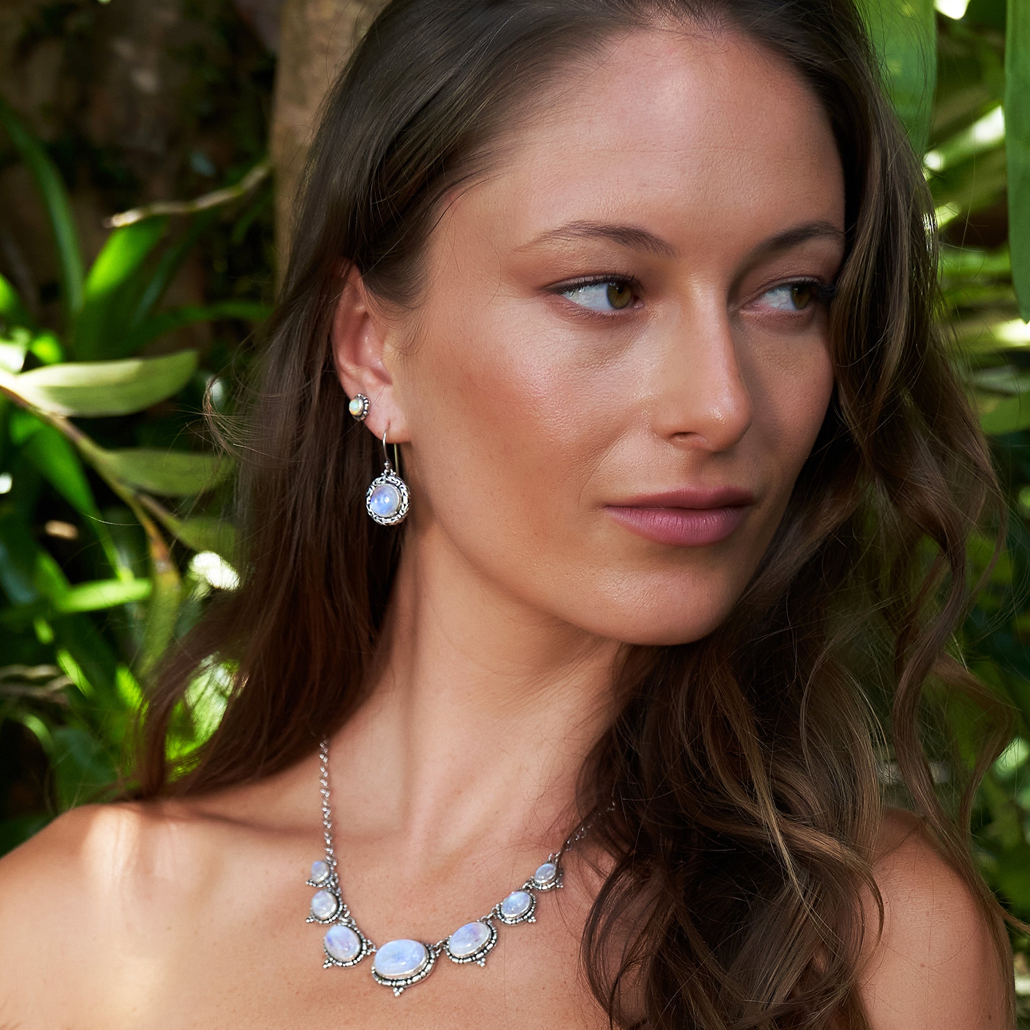 Sterling Silver Rainbow Moonstone Jewelry