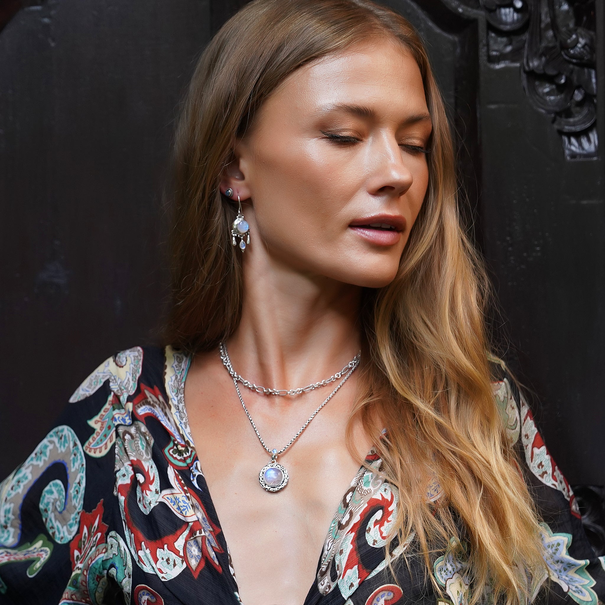 Sterling Silver Rainbow Moonstone Jewelry