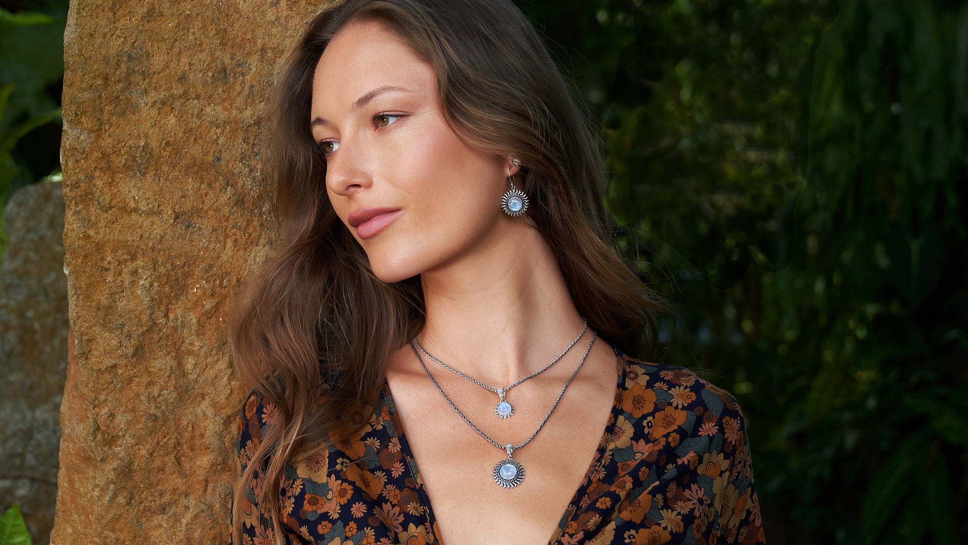 Sterling Silver Rainbow Moonstone Celestial Jewelry