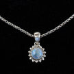 Sterling Silver Rainbow Moonstone Sun Necklace