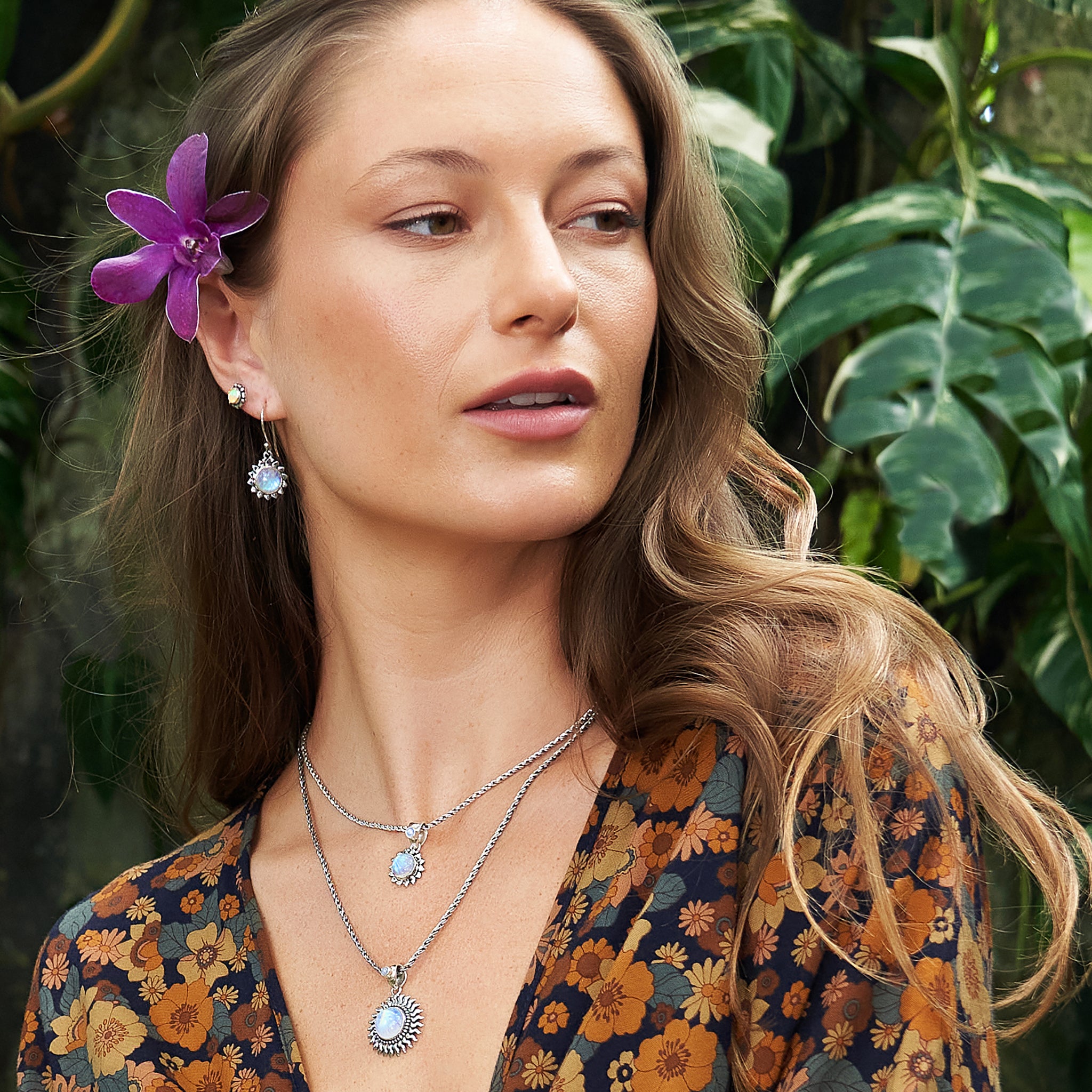 Sterling Silver Rainbow Moonstone & Opal Jewelry