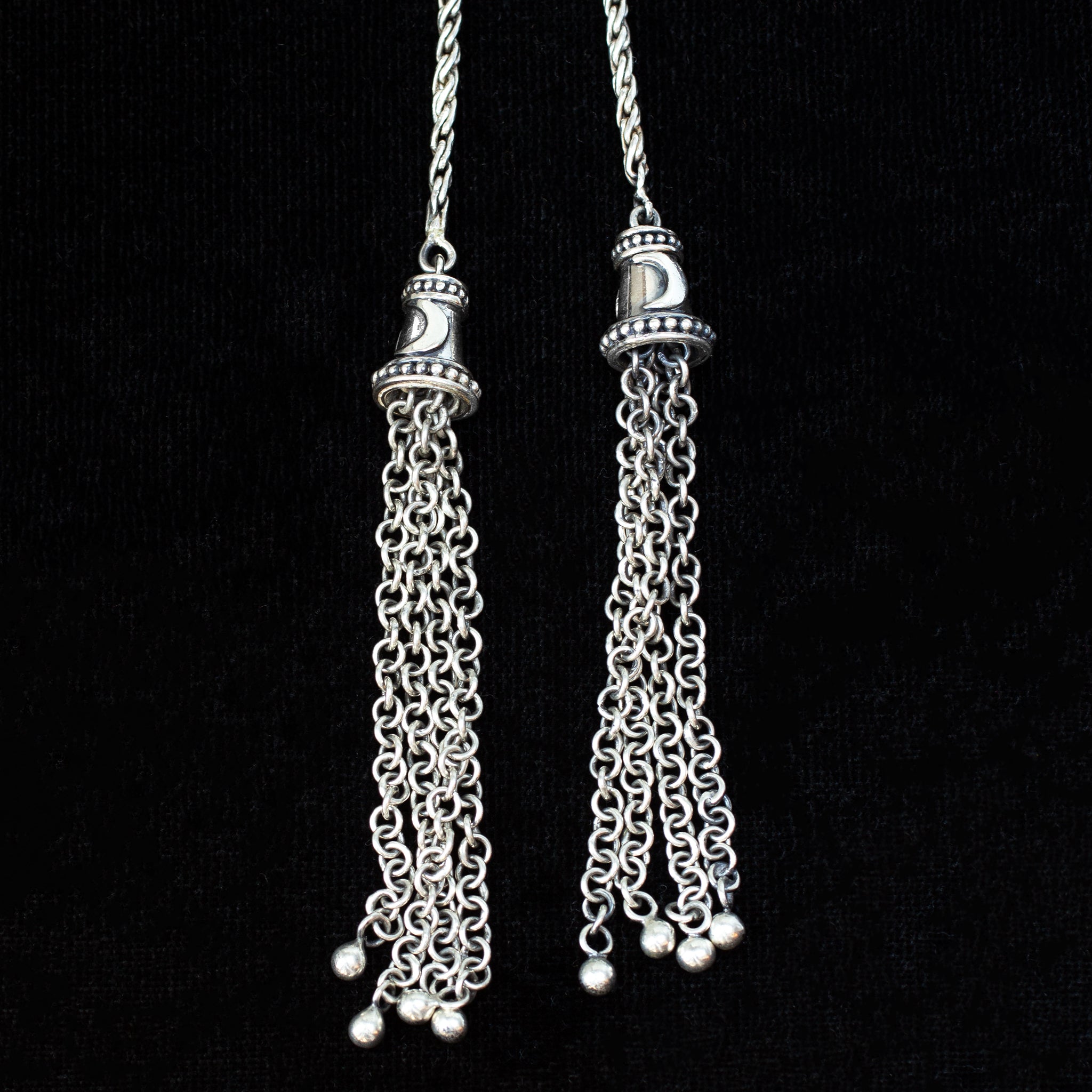 Sterling Silver Bolo Necklace Tassels