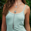 Sterling Silver Turquoise & Rainbow Moonstone Celestial Jewelry