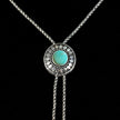 Sterling Silver Turquoise Sun Bolo Necklace