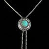 Sterling Silver Turquoise Sun Bolo Necklace