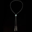 Sterling Silver Turquoise Sun Bolo Necklace
