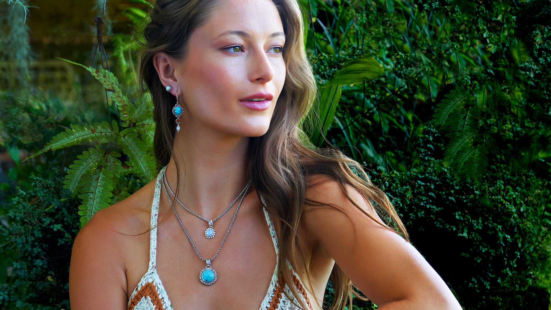 Sterling Silver Turquoise, Rainbow Moonstone, Amber, & Opal Jewelry