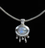 Sterling Silver Rainbow Moonstone Dangle Necklace