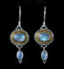 Sterling Silver & Gold Rainbow Moonstone Earrings