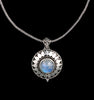 Sterling Silver Rainbow Moonstone Sun Necklace