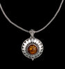 Sterling Silver Amber Sun Necklace