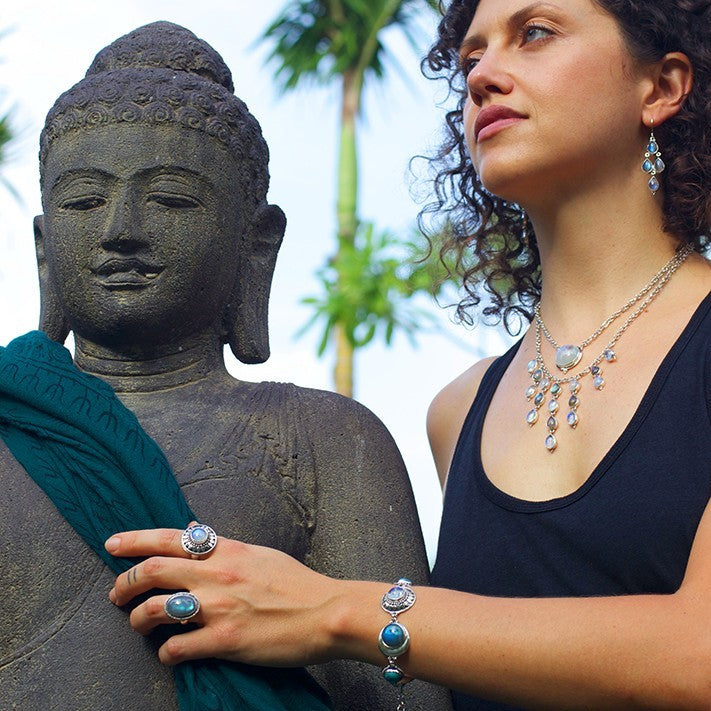 Sterling Silver Labradorite & Rainbow Moonstone Jewelry
