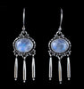 Sterling Silver Rainbow Moonstone Bohemian Earrings