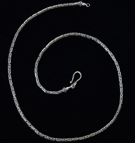 Long Sterling Silver Byzantine Chain