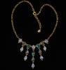 Gold Gemstone Dangle Necklace