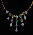 Dangling Gold Gemstone Necklace