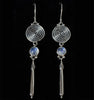 Sterling Silver Rainbow Moonstone Dangle Earrings