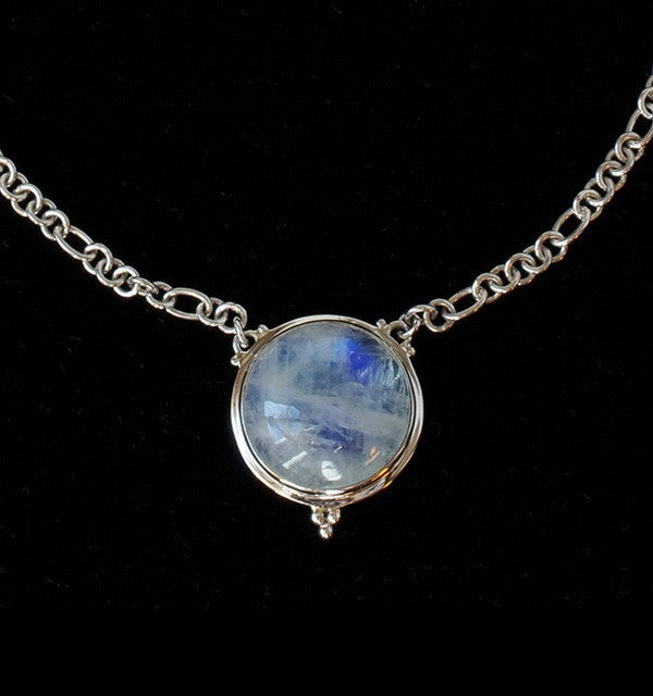 Sterling Silver Rainbow Moonstone Necklace