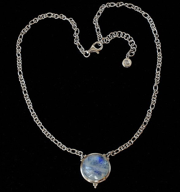 Sterling Silver Rainbow Moonstone Necklace