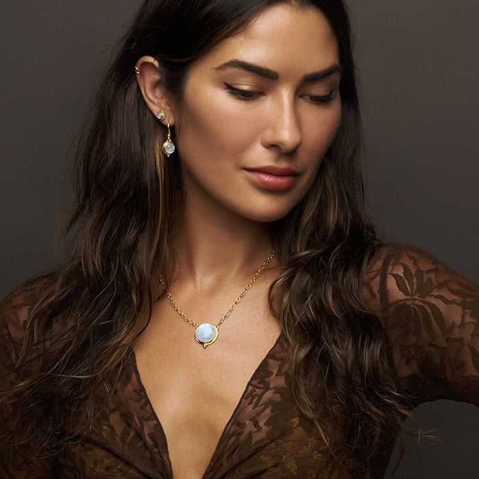 Gold Rainbow Moonstone Jewelry