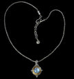 Sterling Silver & Gold Rainbow Moonstone Necklace