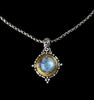 Silver & Gold Moonstone Necklace—CASSANDRA