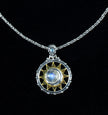 Sterling Silver & Gold Moonstone Sun Moon Neclacle