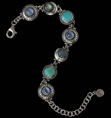 Sterling Silver Celestial Gemstone Bracelet