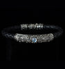 Sterling Silver Rainbow Moonstone Leather Bracelet