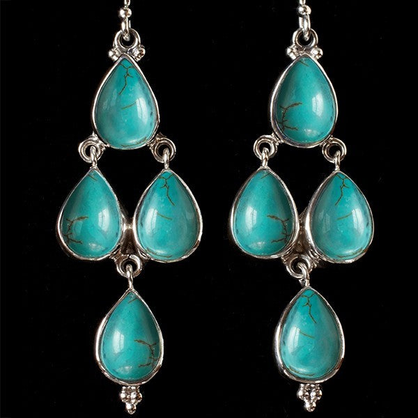 Sterling Silver Turquoise Dangle Earrings