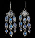 Sterling Silver Rainbow Moonstone Chandelier Earrings
