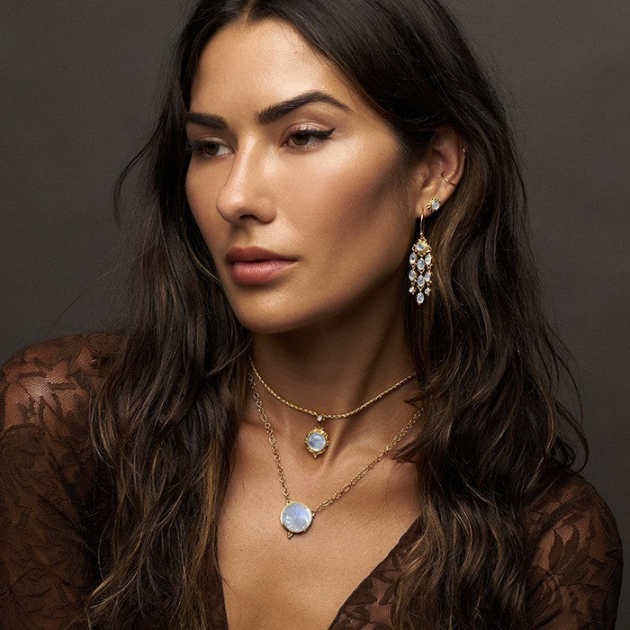 Gold Rainbow Moonstone Jewelry