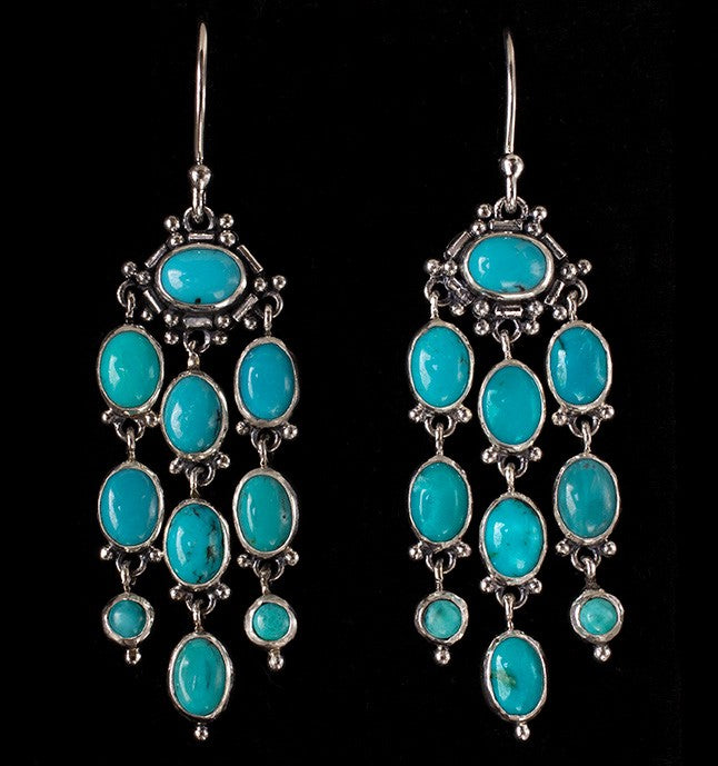 Turquoise Chandelier Earrings—DAPHNE