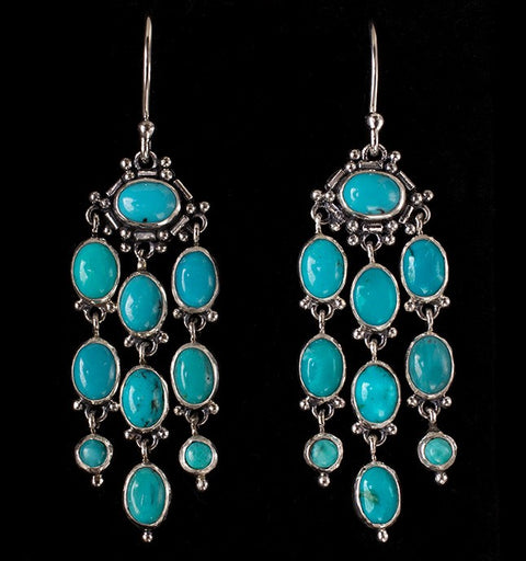 Turquoise Chandelier Earrings—DAPHNE