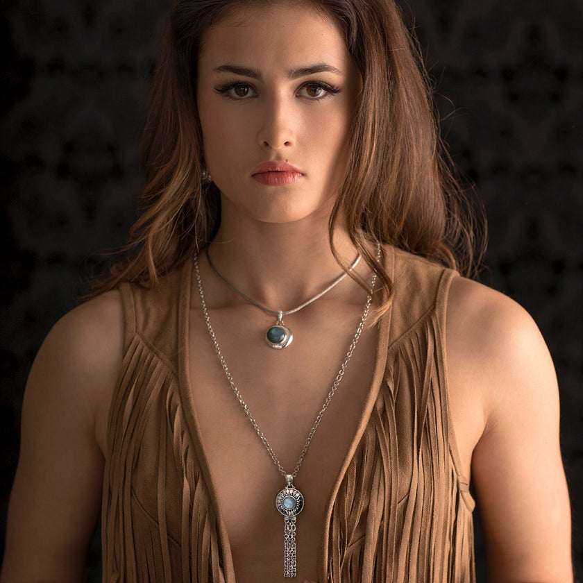 Labradorite Moon Necklace—ECLIPSE