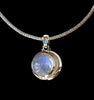 Sterling Silver Rainbow Moonstone Crescent Moon Necklace